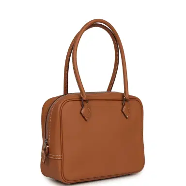 HERMÈS Hermes Mini Plume 21 Bag Gold Swift Palladium Hardware | Thumbnail 2 HERMÈS Hermes Mini Plume 21 Bag Gold Swift Palladium Hardware | Thumbnail 2