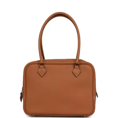 HERMÈS Hermes Mini Plume 21 Bag Gold Swift Palladium Hardware | Thumbnail 1 HERMÈS Hermes Mini Plume 21 Bag Gold Swift Palladium Hardware | Thumbnail 1