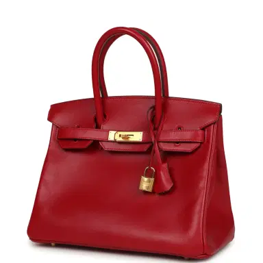 HERMÈS Pre-owned Hermes Birkin 30 Rouge Vif Tadelakt Gold Hardware | Thumbnail 5 HERMÈS Pre-owned Hermes Birkin 30 Rouge Vif Tadelakt Gold Hardware | Thumbnail 5