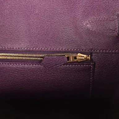HERMÈS Pre-owned Hermes Birkin 35 Amethyst Matte Alligator Gold Hardware | Thumbnail 9 HERMÈS Pre-owned Hermes Birkin 35 Amethyst Matte Alligator Gold Hardware | Thumbnail 9