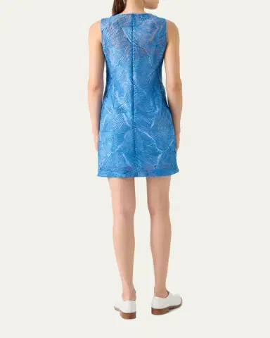 Akris Lacquered Sea Faille Sleeveless Shift Mini Dress | Thumbnail 3 Akris Lacquered Sea Faille Sleeveless Shift Mini Dress | Thumbnail 3