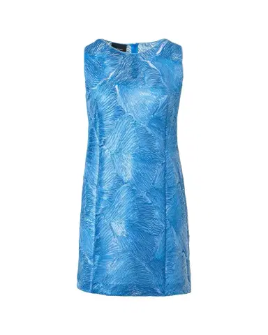 Akris Lacquered Sea Faille Sleeveless Shift Mini Dress | Thumbnail 1 Akris Lacquered Sea Faille Sleeveless Shift Mini Dress | Thumbnail 1