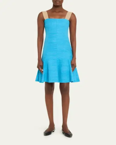 Akris punto Indian Silk Sleeveless Fit-&-Flare Dress | Thumbnail 2