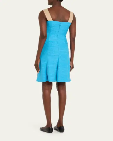 Akris punto Indian Silk Sleeveless Fit-&-Flare Dress | Thumbnail 3