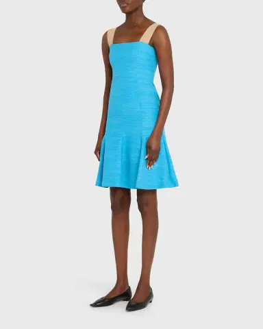 Akris punto Indian Silk Sleeveless Fit-&-Flare Dress | Thumbnail 8