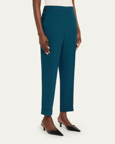 Akris Chris Cool Wool Tapered-Leg Ankle Pants | Thumbnail 4