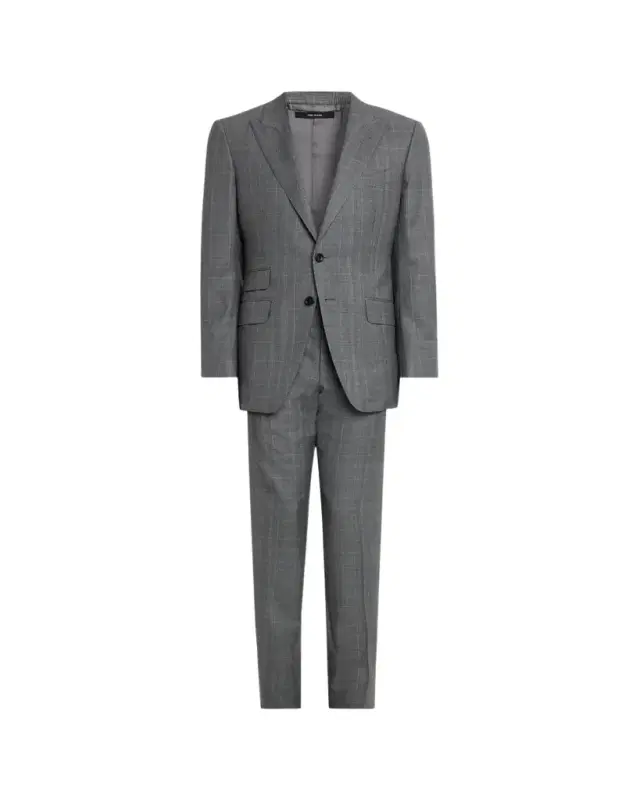 TOM FORD Men's Herringbone Wool Prince of Wales Peak-Lapel Suit