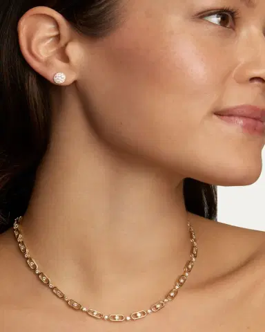 Jamie Wolf 18K Yellow Gold Domed Diamond Disc Stud Earrings | Thumbnail 2 Jamie Wolf 18K Yellow Gold Domed Diamond Disc Stud Earrings | Thumbnail 2