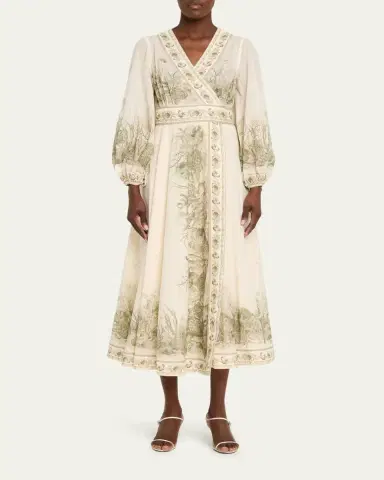 Zimmermann Wanderlust Wrap Midi Dress | Thumbnail 2 Zimmermann Wanderlust Wrap Midi Dress | Thumbnail 2