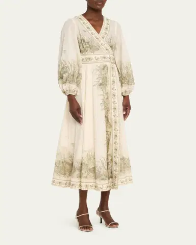 Zimmermann Wanderlust Wrap Midi Dress | Thumbnail 4 Zimmermann Wanderlust Wrap Midi Dress | Thumbnail 4