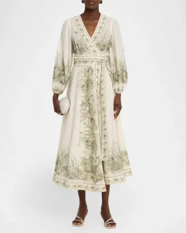 Zimmermann Wanderlust Wrap Midi Dress | Thumbnail 6 Zimmermann Wanderlust Wrap Midi Dress | Thumbnail 6