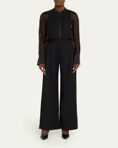 TWP Sulli Pants with Tux Stripes in Stretch Wool Suiting | Thumbnail 2