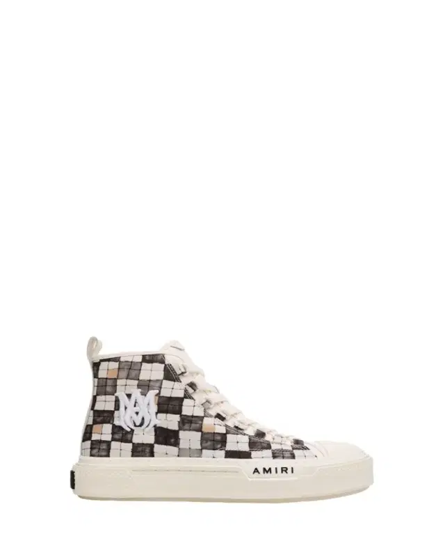 Men's Checkered Court Canvas High-Top Sneakers