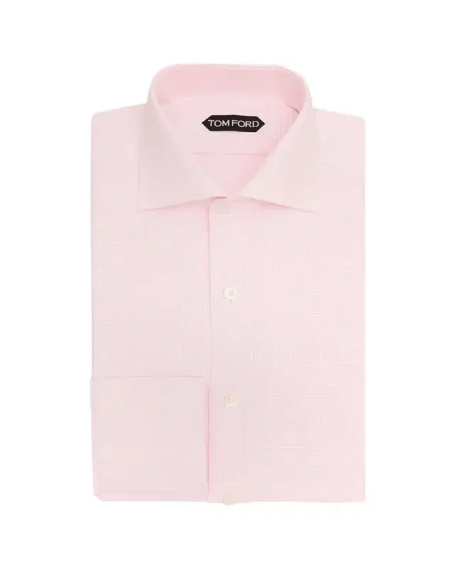 TOM FORD Men's Cotton Woven Micro-Check Dress Shirt