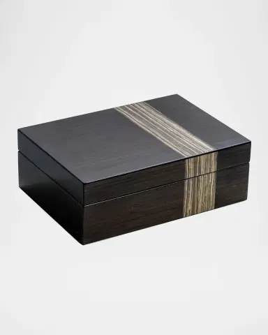 Bey-Berk Lacquered Ash Wood Valet Box | Thumbnail 2