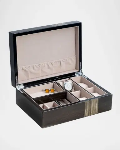 Bey-Berk Lacquered Ash Wood Valet Box | Thumbnail 3