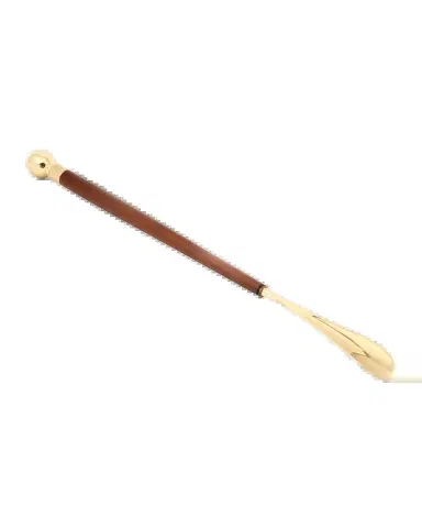 Bey-Berk Teak Wood Shoe Horn w/ Brass Accents | Thumbnail 2