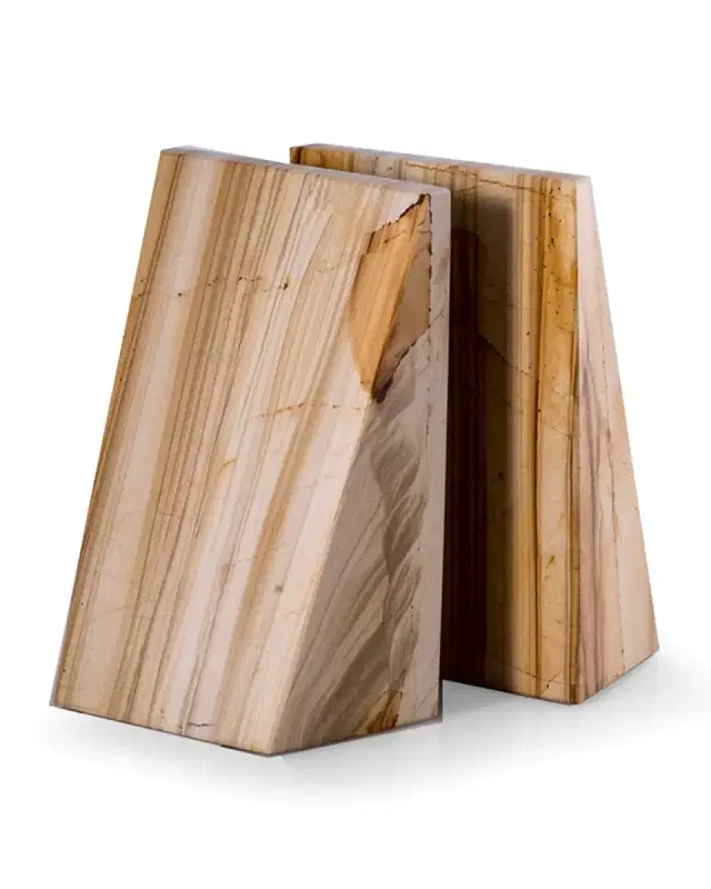 Bey-Berk Natural Marble Wedge Bookend