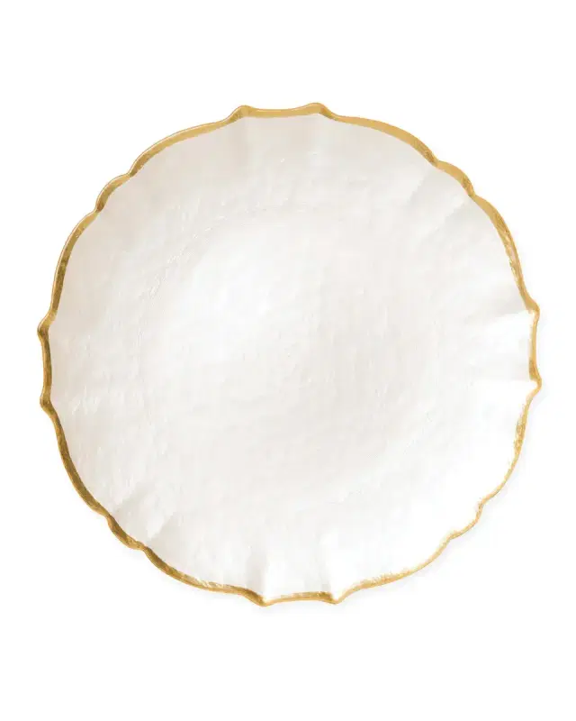 Vietri Baroque Glass White Service Plate/Charger