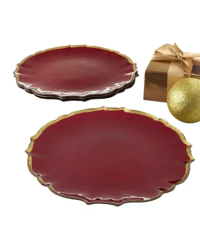 Vietri Baroque Glass Red Service Plate/Charger