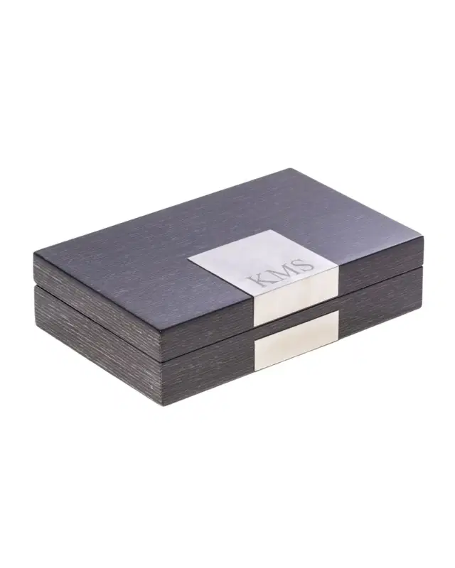 Bey-Berk Men 's Personalized Wooden Valet Box