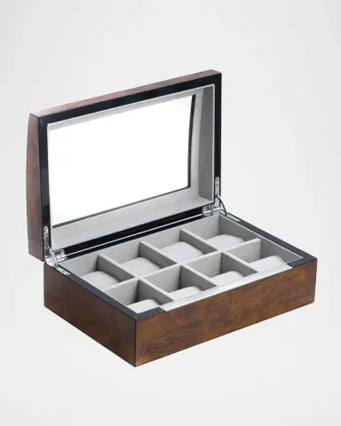 Bey-Berk Men's Personalized Wooden Watch Accessory Storage Case | Thumbnail 2