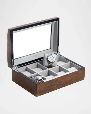 Bey-Berk Men's Personalized Wooden Watch Accessory Storage Case | Thumbnail 3