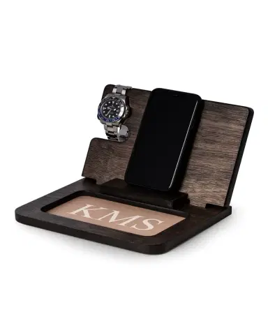 Bey-Berk Men's Personalized Wooden Charge Station | Thumbnail 3