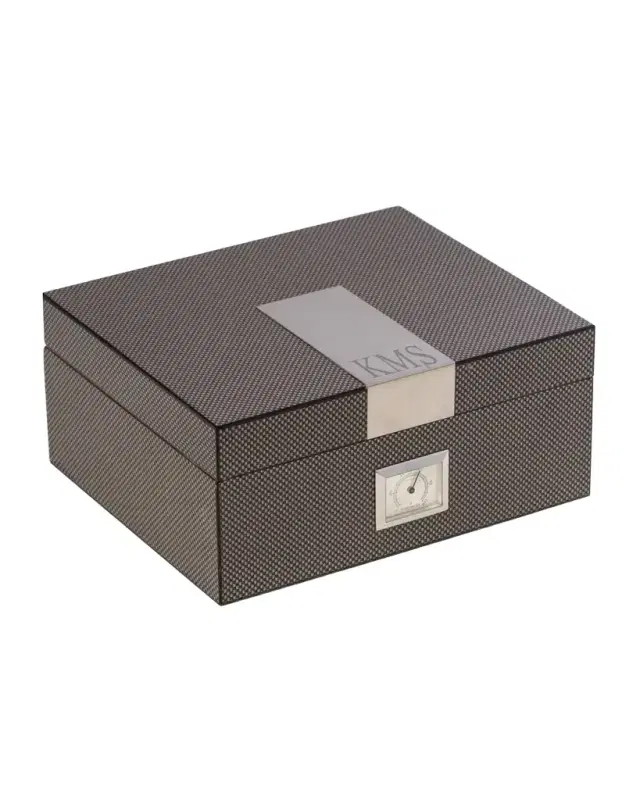 Bey-Berk Men's Personalized Wooden Cigar Humidor