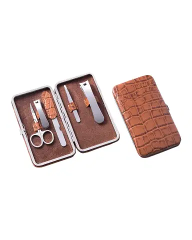 Bey-Berk Embossed Leather Manicure Set | Thumbnail 1