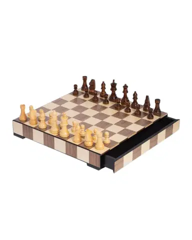 Bey-Berk Wood Matte Inlay Chess/Checkers Set | Thumbnail 1