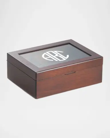 Bey-Berk Men's Personalized Wooden Tea Box | Thumbnail 2
