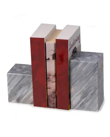 Bey-Berk Men's Marble Cube Design Bookends | Thumbnail 2