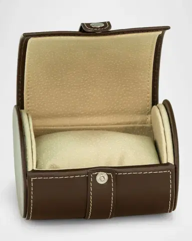 Bey-Berk Men's Leather Single-Watch Travel Case | Thumbnail 2