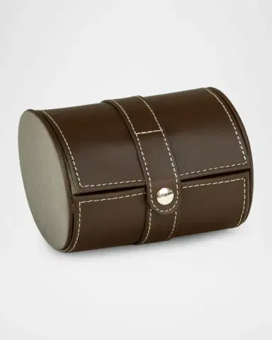 Bey-Berk Men's Leather Single-Watch Travel Case | Thumbnail 3