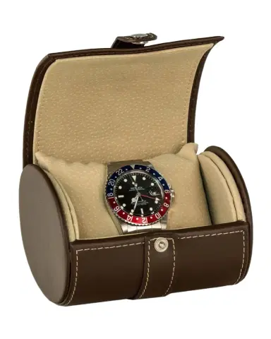 Bey-Berk Men's Leather Single-Watch Travel Case | Thumbnail 1