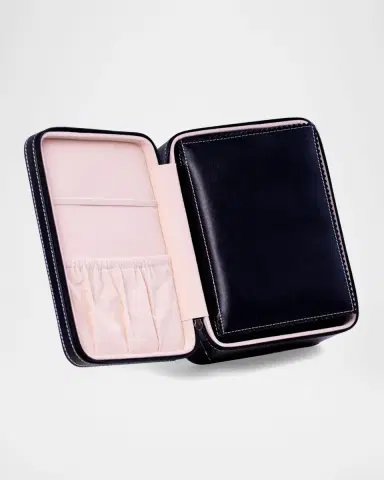 Bey-Berk Men's Leather 4-Watch Accessory Travel Case | Thumbnail 2