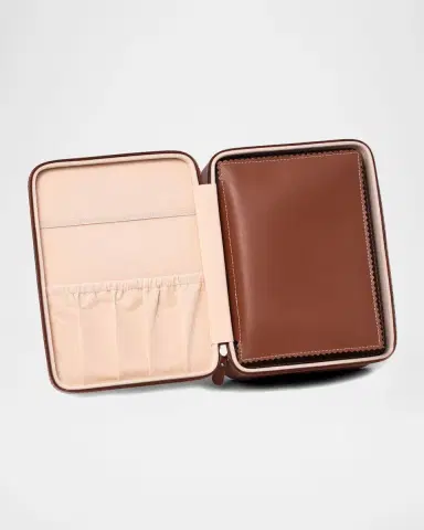 Bey-Berk Men's Leather 4-Watch Accessory Travel Case | Thumbnail 2