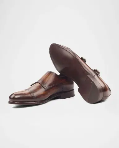 Ike Behar Men's Regal Two-Tone Patina Leather Double-Monk Loafers | Thumbnail 3 Ike Behar Men's Regal Two-Tone Patina Leather Double-Monk Loafers | Thumbnail 3