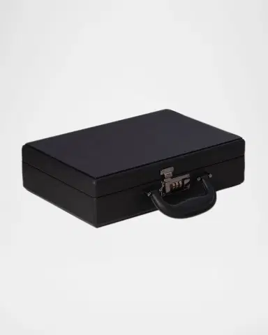 Bey-Berk Men's 10-Watch Leather Briefcase Storage Box w/ Combination Lock | Thumbnail 2