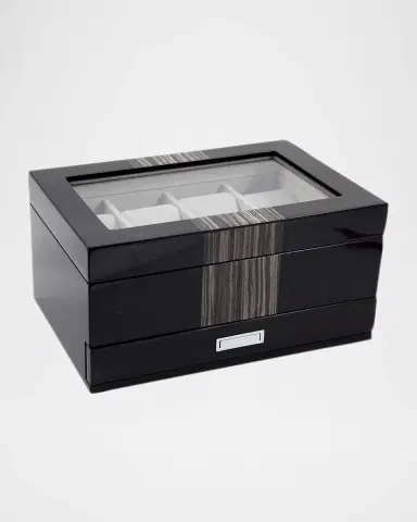 Bey-Berk Men's Lacquered Wenge Wood 8-Watch Storage Box w/ Drawer | Thumbnail 3 Bey-Berk Men's Lacquered Wenge Wood 8-Watch Storage Box w/ Drawer | Thumbnail 3