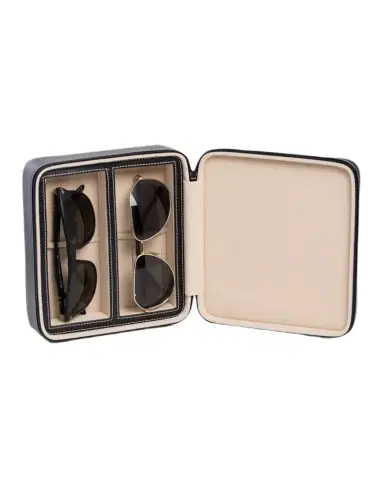 Bey-Berk Men's 2-Watch/Sunglass Leather Travel Case | Thumbnail 1