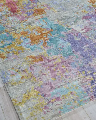 Exquisite Rugs Floor Art Hand-Knotted Ivory Multi Rug, 8 ' x 10 ' | Thumbnail 3 Exquisite Rugs Floor Art Hand-Knotted Ivory Multi Rug, 8 ' x 10 ' | Thumbnail 3
