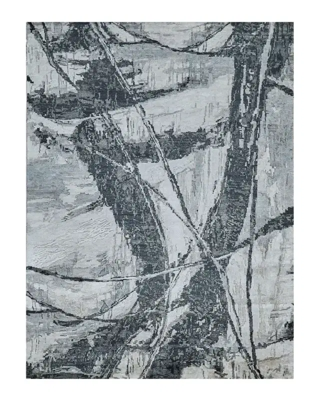 Exquisite Rugs Floor Art Hand-Knotted Dark Gray Rug