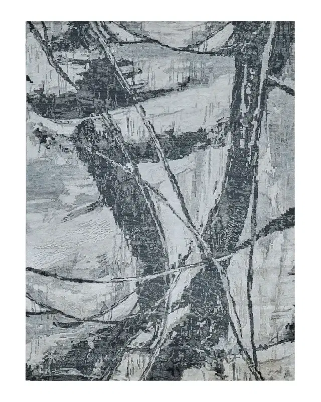 Exquisite Rugs Floor Art Hand-Knotted Dark Gray Rug
