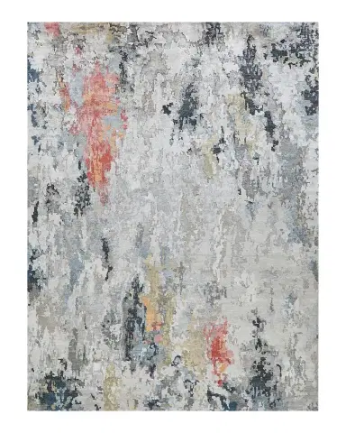 Exquisite Rugs Floor Art Hand-Knotted Silver & Gray Rug | Thumbnail 1 Exquisite Rugs Floor Art Hand-Knotted Silver & Gray Rug | Thumbnail 1