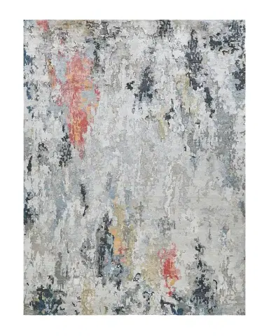 Exquisite Rugs Floor Art Hand-Knotted Silver & Gray Rug | Thumbnail 1 Exquisite Rugs Floor Art Hand-Knotted Silver & Gray Rug | Thumbnail 1