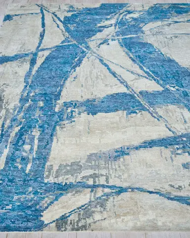 Exquisite Rugs Floor Art Hand-Knotted Light Blue Rug, 8 ' x 10 ' | Thumbnail 2 Exquisite Rugs Floor Art Hand-Knotted Light Blue Rug, 8 ' x 10 ' | Thumbnail 2