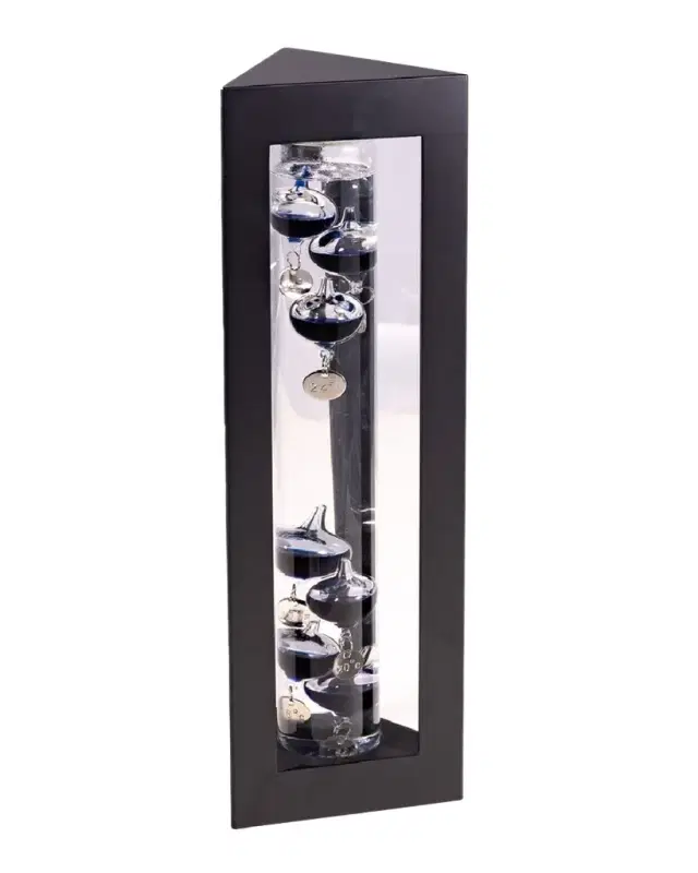 Bey-Berk Galileo Thermometer with Black Weights, 13"L