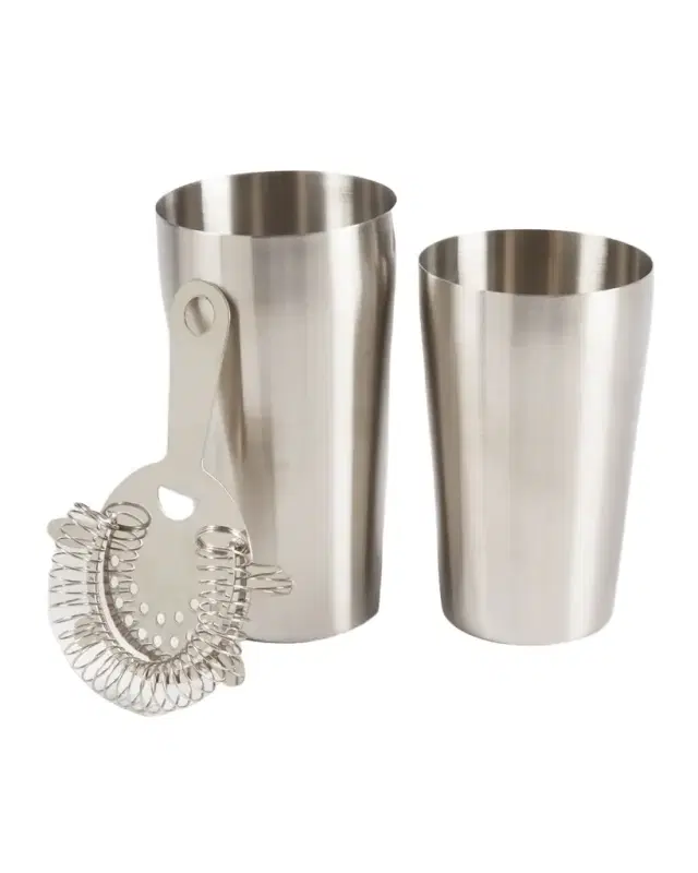 Bey-Berk Boston Stainless Steel Cocktail Shaker with Strainer
